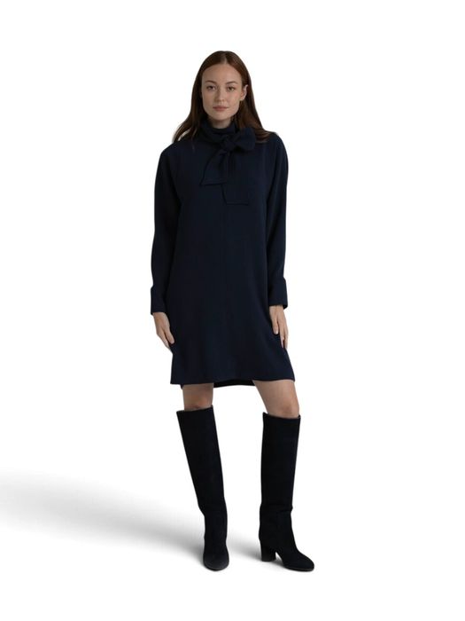 Donkerblauwe oversized jurk met lint Kiora Gigue