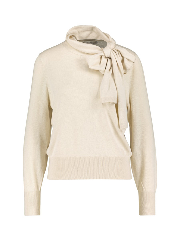 Beige trui met sjaal kraag Lacy Gigue 