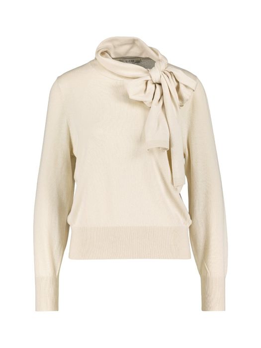 Beige trui met sjaal kraag Lacy Gigue