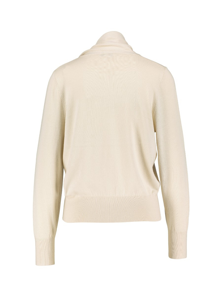 Beige trui met sjaal kraag Lacy Gigue 