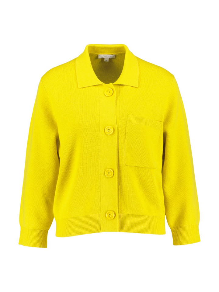 Gele cardigan met kraag Fox Gigue