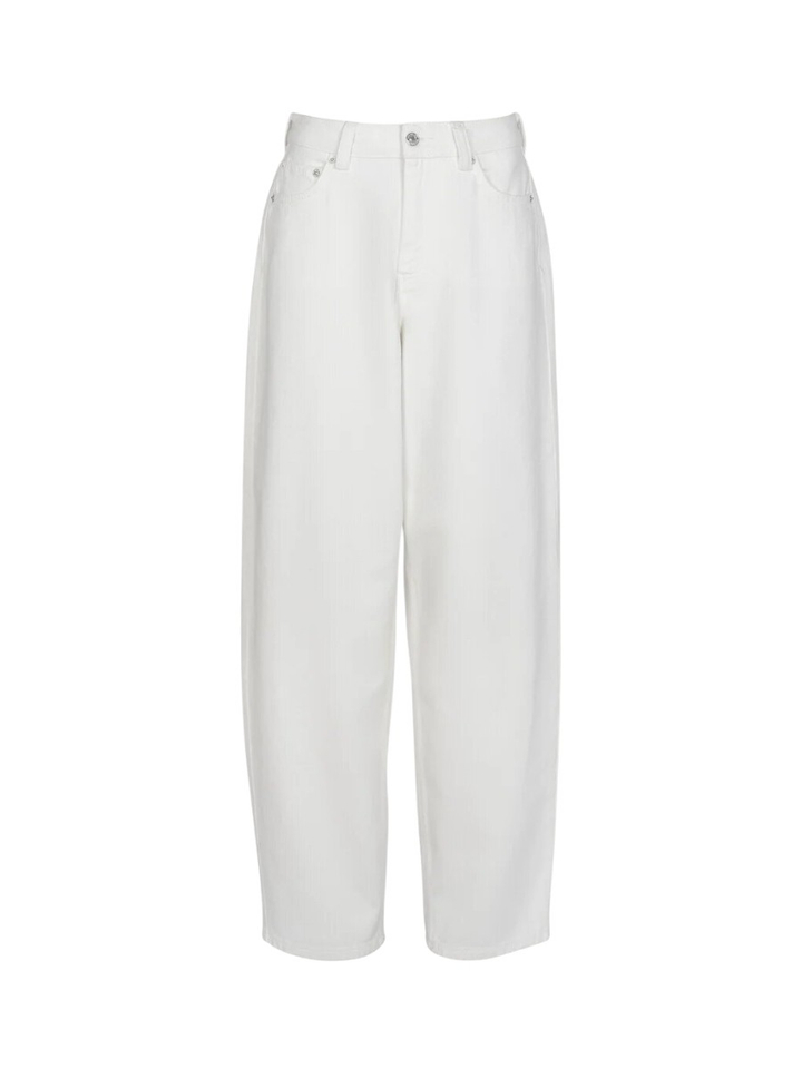 Witte katoenen balloon broek met hoge taille Della Les Soeurs 