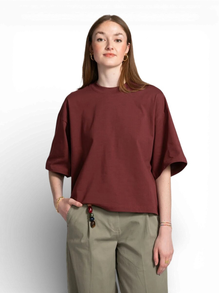 Bordeaux kleurige t-shirt Les Soeurs