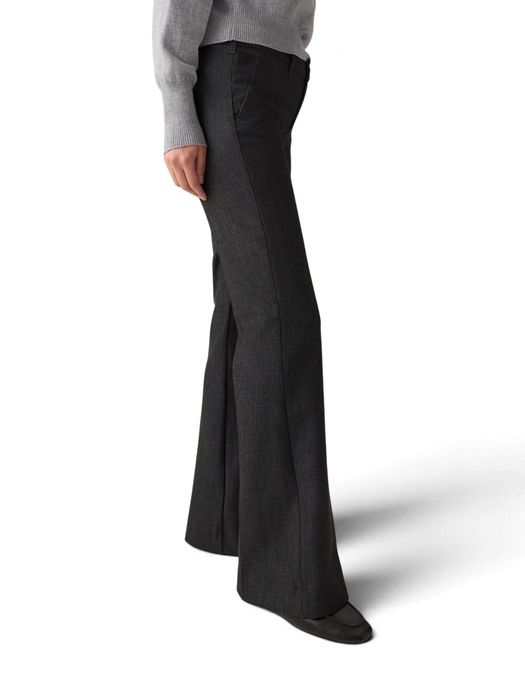 Donkergrijze wijde broek Silvia wide Lois