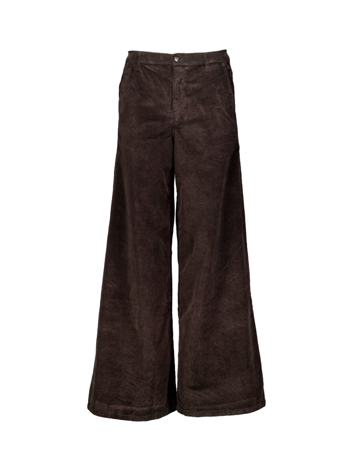 Bruine broek in ribflueel NEW MARLENE Lois