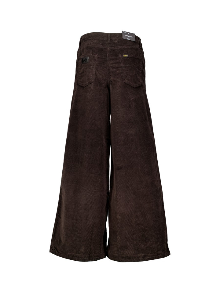 Bruine broek in ribflueel NEW MARLENE Lois