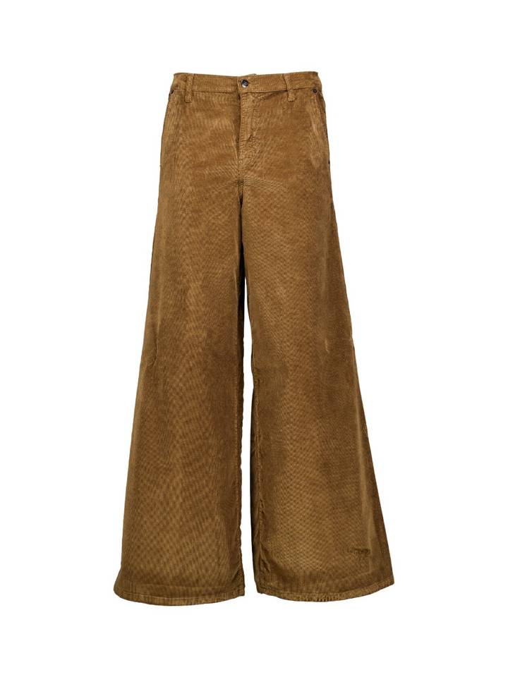 Bruine broek in ribflueel MARLENE Lois