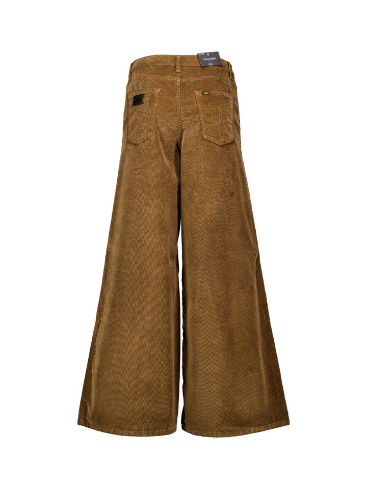 Bruine broek in ribflueel MARLENE Lois