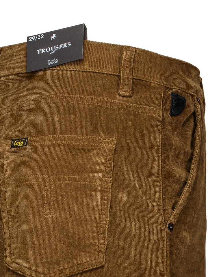 Bruine broek in ribflueel MARLENE Lois