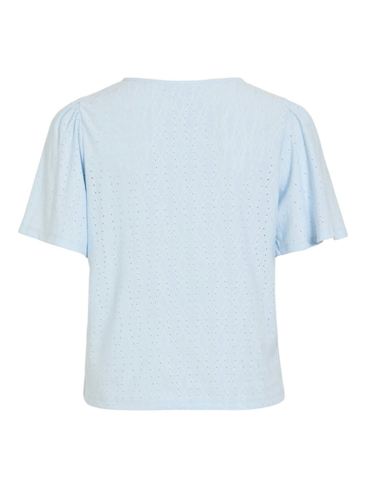 Lichtblauwe T-shirt met detail Vibelli Vila