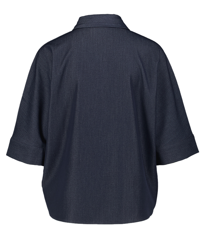 Donkerblauwe bloes in jeanslook Viofala Vila 