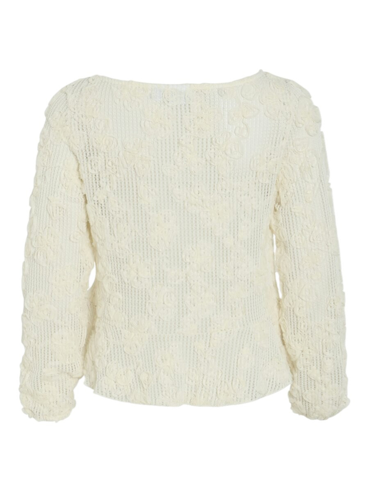 Beige gehaakte trui met bloemen Virucana Vila