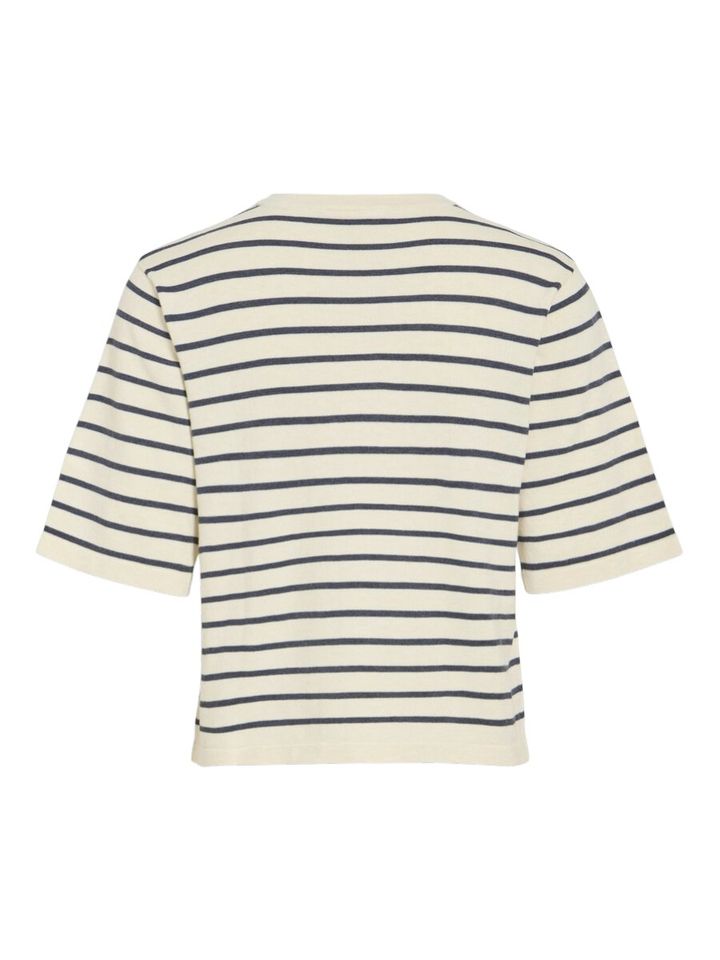 Ecru pull met blauwe strepen Vimalu Vila