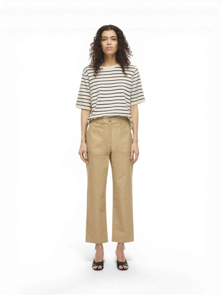 Ecru pull met blauwe strepen Vimalu Vila