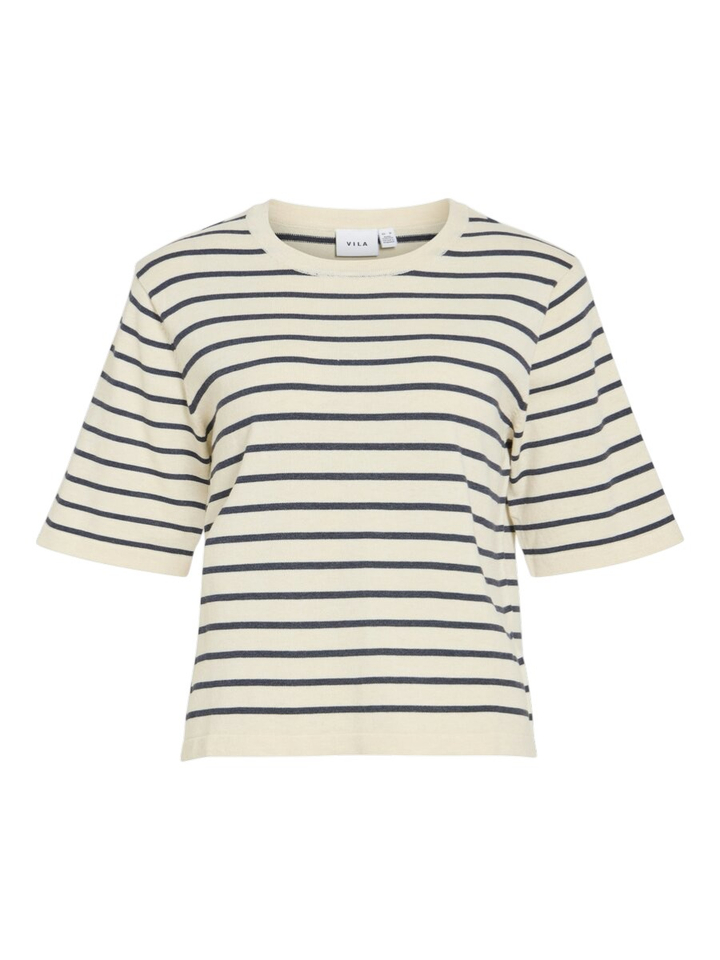 Ecru pull met blauwe strepen Vimalu Vila