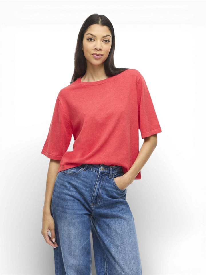 Koraal kleurige fijne pull Vimalu Vila