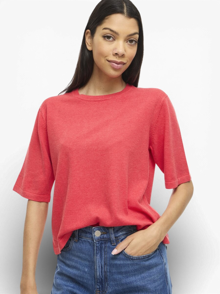 Koraal kleurige fijne pull Vimalu Vila