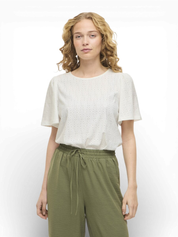 Witte T-shirt met detail Vila