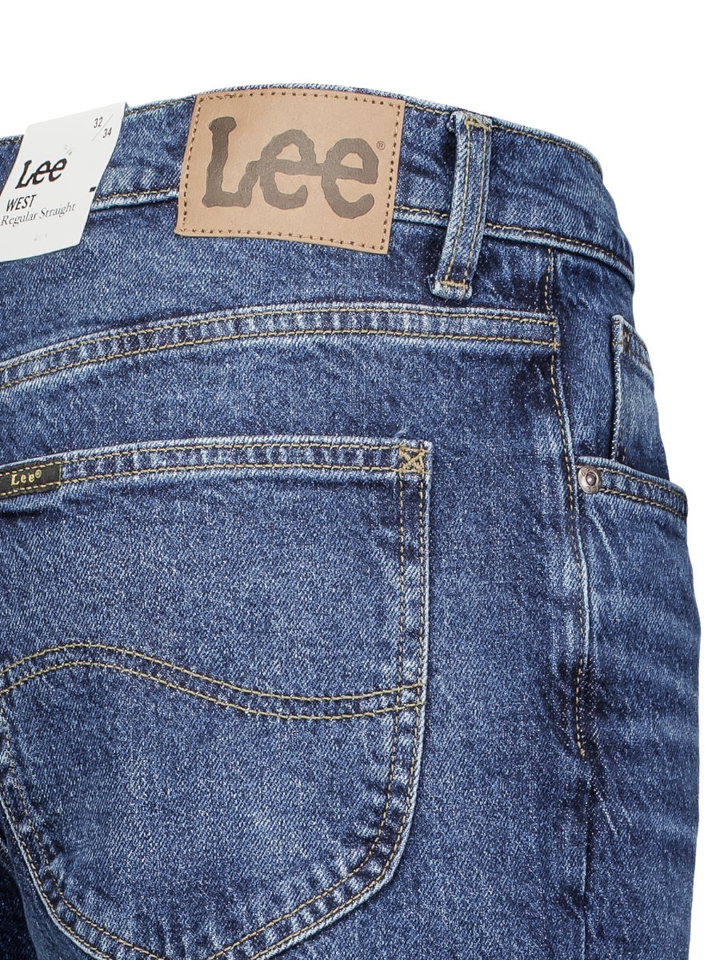 Donkerblauwe straight jeans West Lee 
