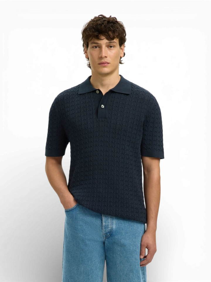 Donkerblauwe polo Selected 