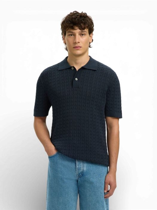 Donkerblauwe polo Selected