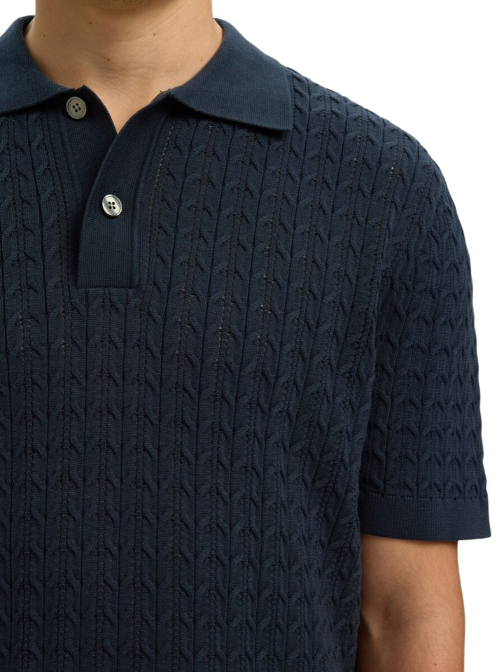 Donkerblauwe polo Selected 