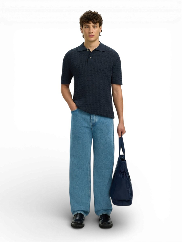 Donkerblauwe polo Selected 
