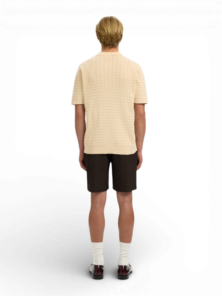 Beige polo met structuur Selected