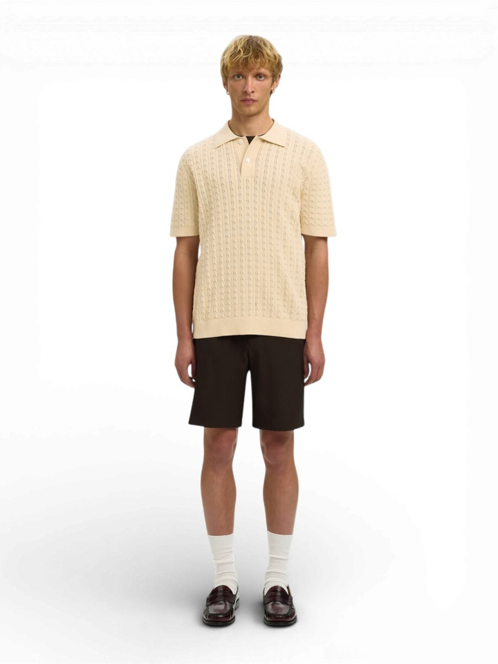 Beige polo met structuur Selected