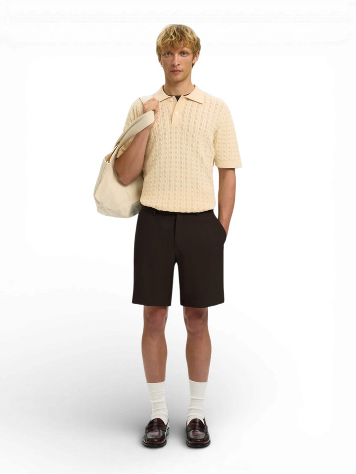 Beige polo met structuur Selected