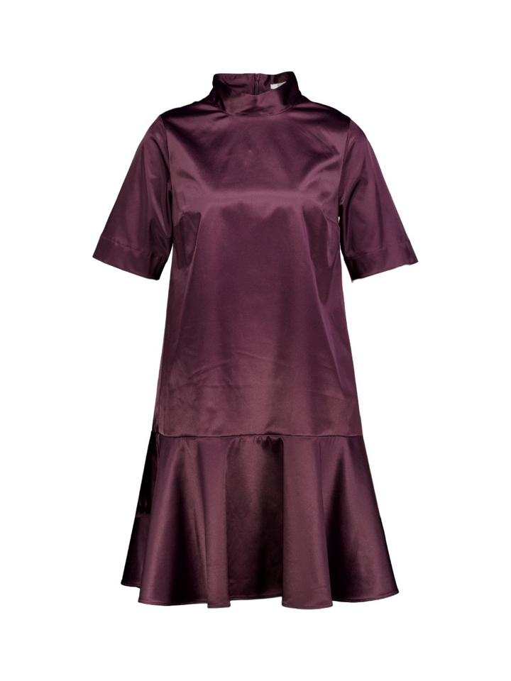 Aubergine kleurige feestelijke glanzende jurk Seraph Senso 