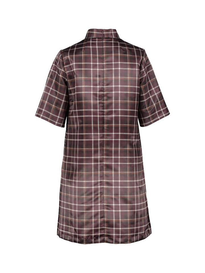 Bruin/bordeaux geruiten jurk Duxe Senso 