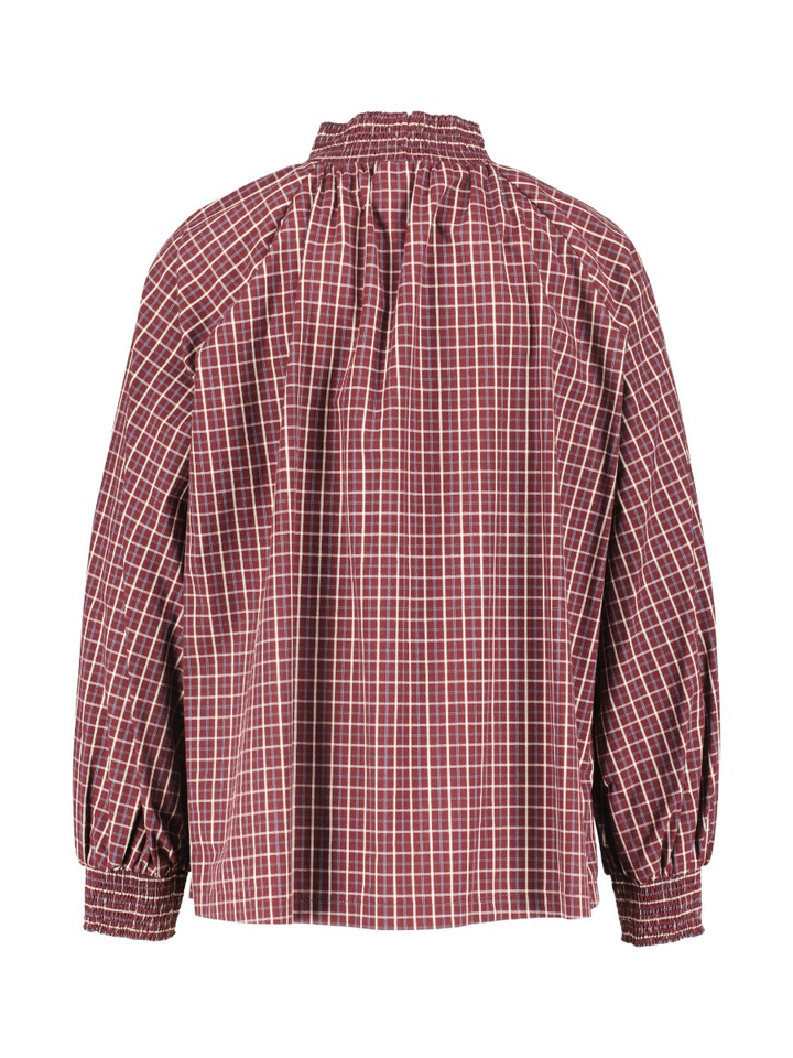 Bordeaux geruite blouse Cantu Senso 