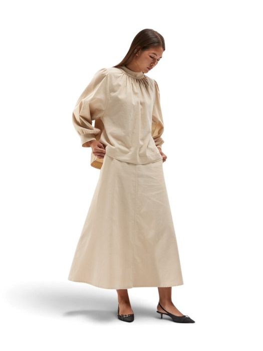 Beige bloes in ribfluweel Diete Senso