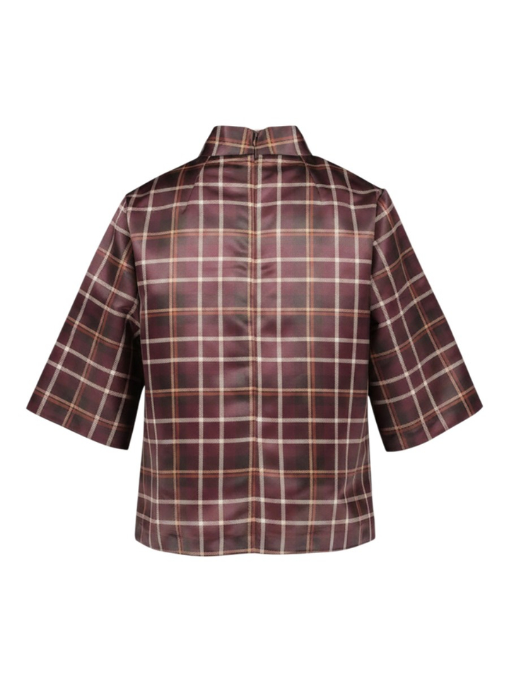 Geruiten blouse met ronde hals Duxe Senso