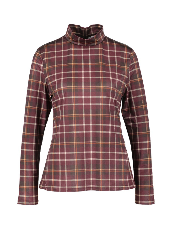 Bordeaux geruite t-shirt met lange mouwen Davis Senso