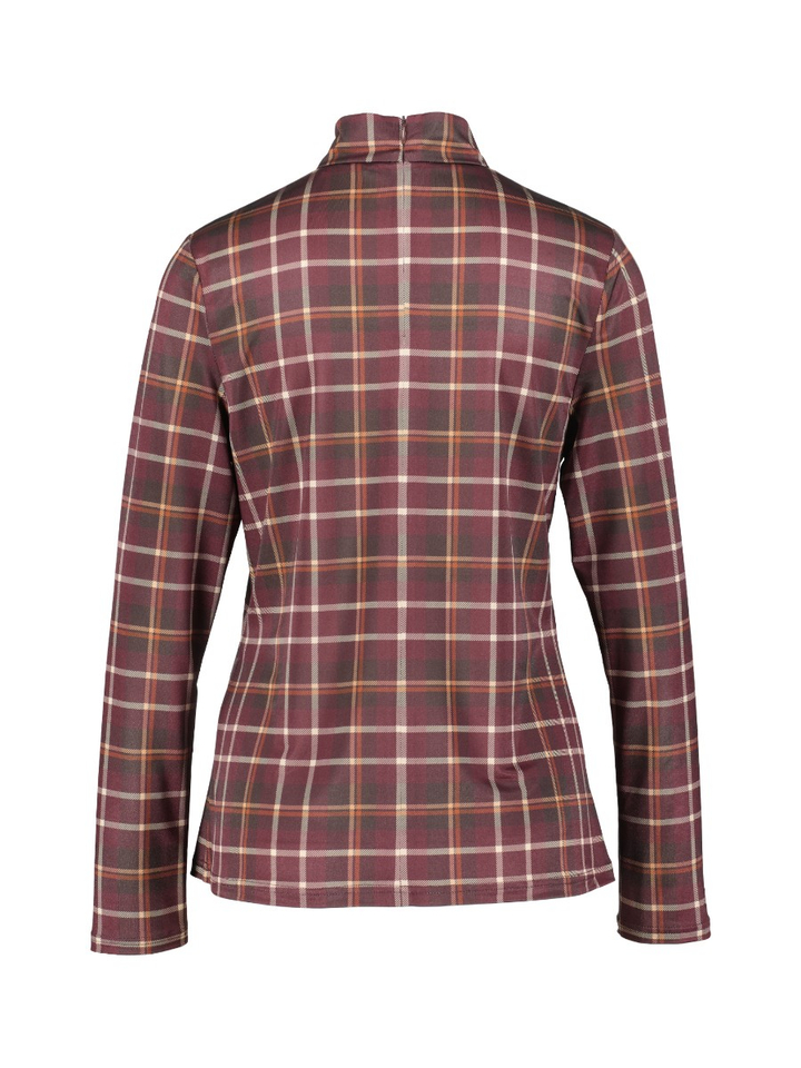Bordeaux geruite t-shirt met lange mouwen Davis Senso