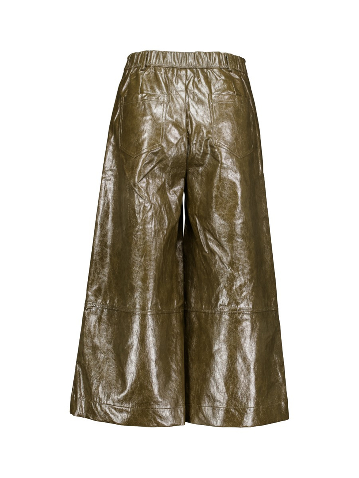 Kaki groene broek in lederlook Alora Senso 