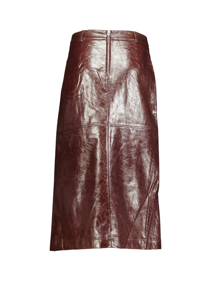 Bordeaux lederlook rok Alora Senso