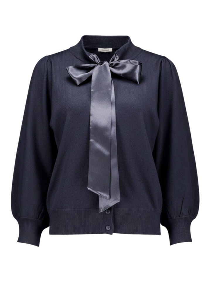 Blauwe cardigan met strik detail Reyhan Senso