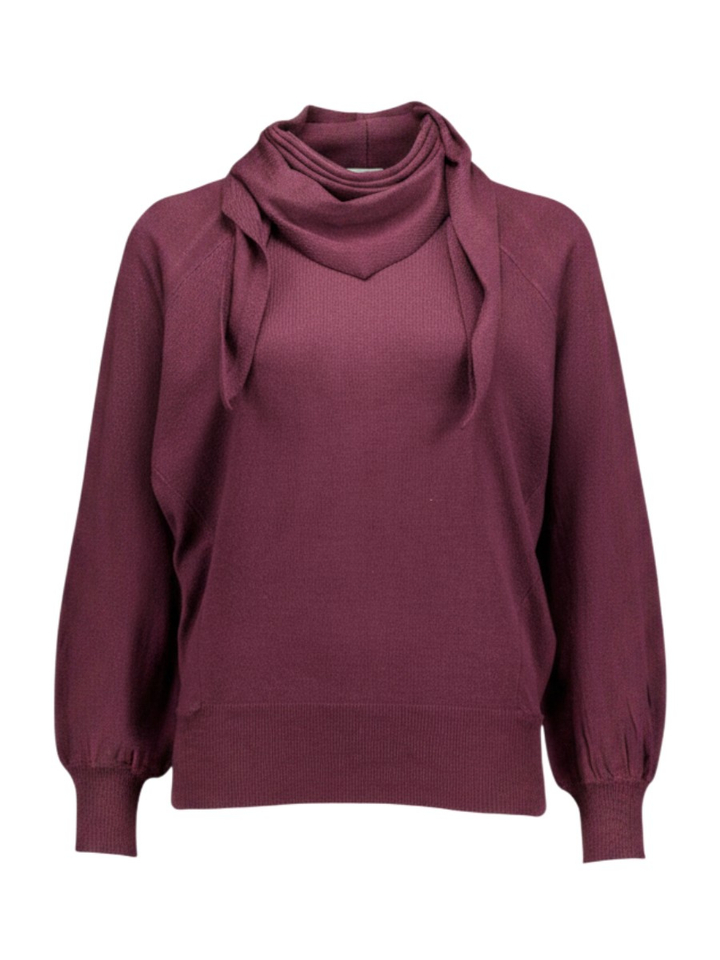 Bordeaux trui met sjaal Reyhan Senso 