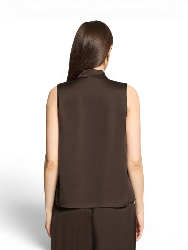 Bruine bloes met strik detail Vera Mont