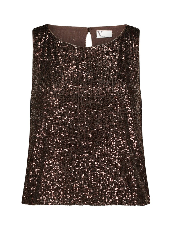 Donkerbruine glittertop Vera Mont 