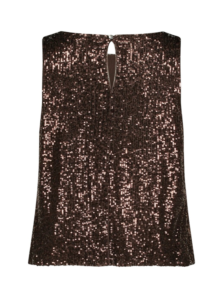 Donkerbruine glittertop Vera Mont 
