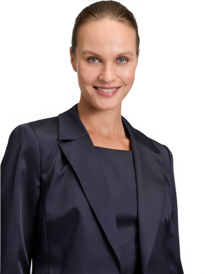 Donkerblauwe geklede vest Vera Mont