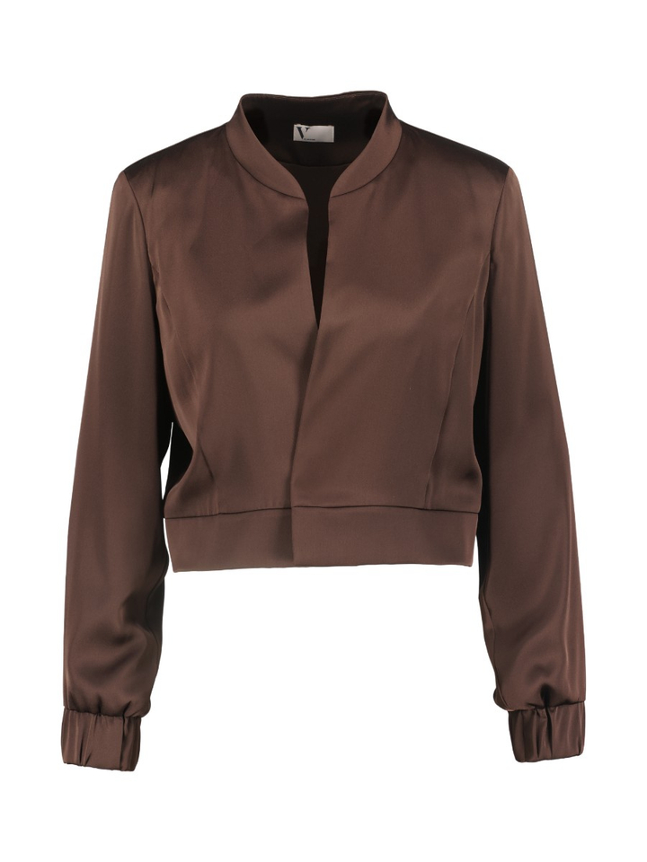 Donkerbruine geklede vest Vera Mont