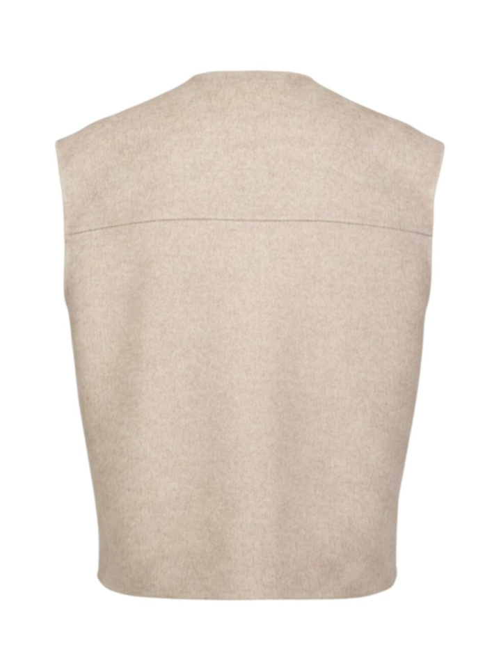 Beige mouwloze wollen gilet Adagio Grace&Mila 