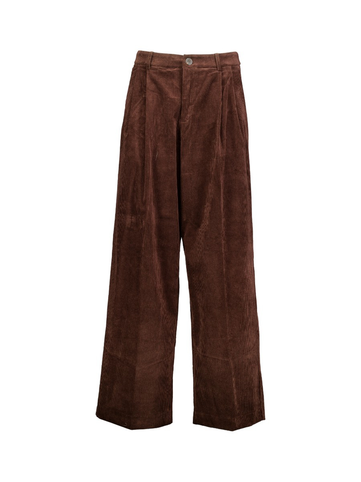 Donkerbruine ribfluwelen broek Abriel Gracce & Mila 