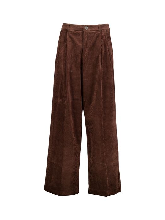 Donkerbruine ribfluwelen broek Abriel Gracce & Mila