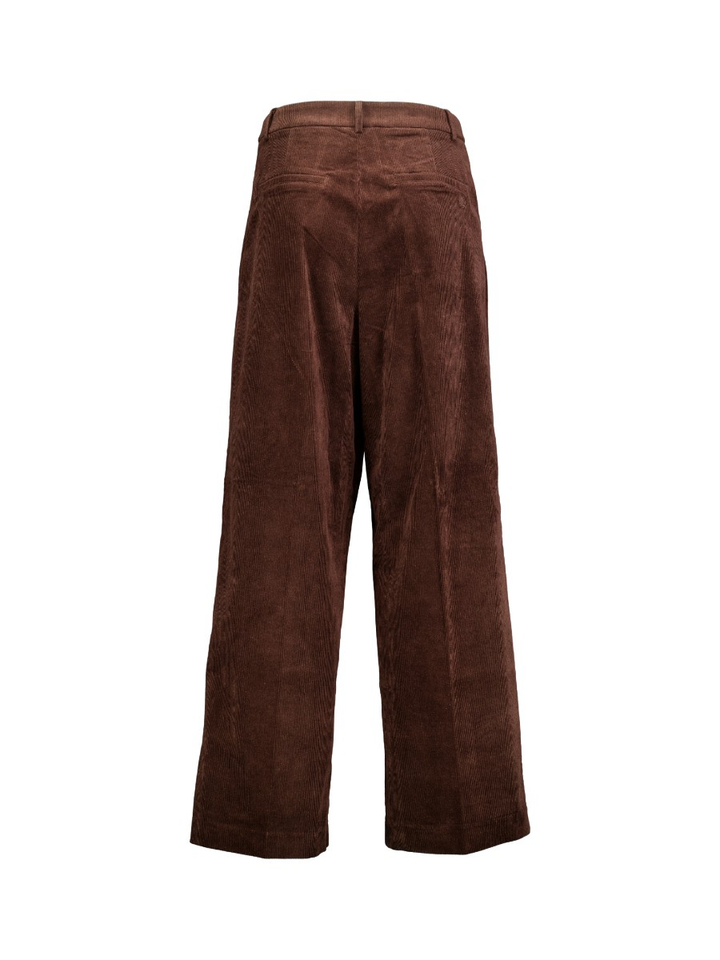 Donkerbruine ribfluwelen broek Abriel Gracce & Mila 